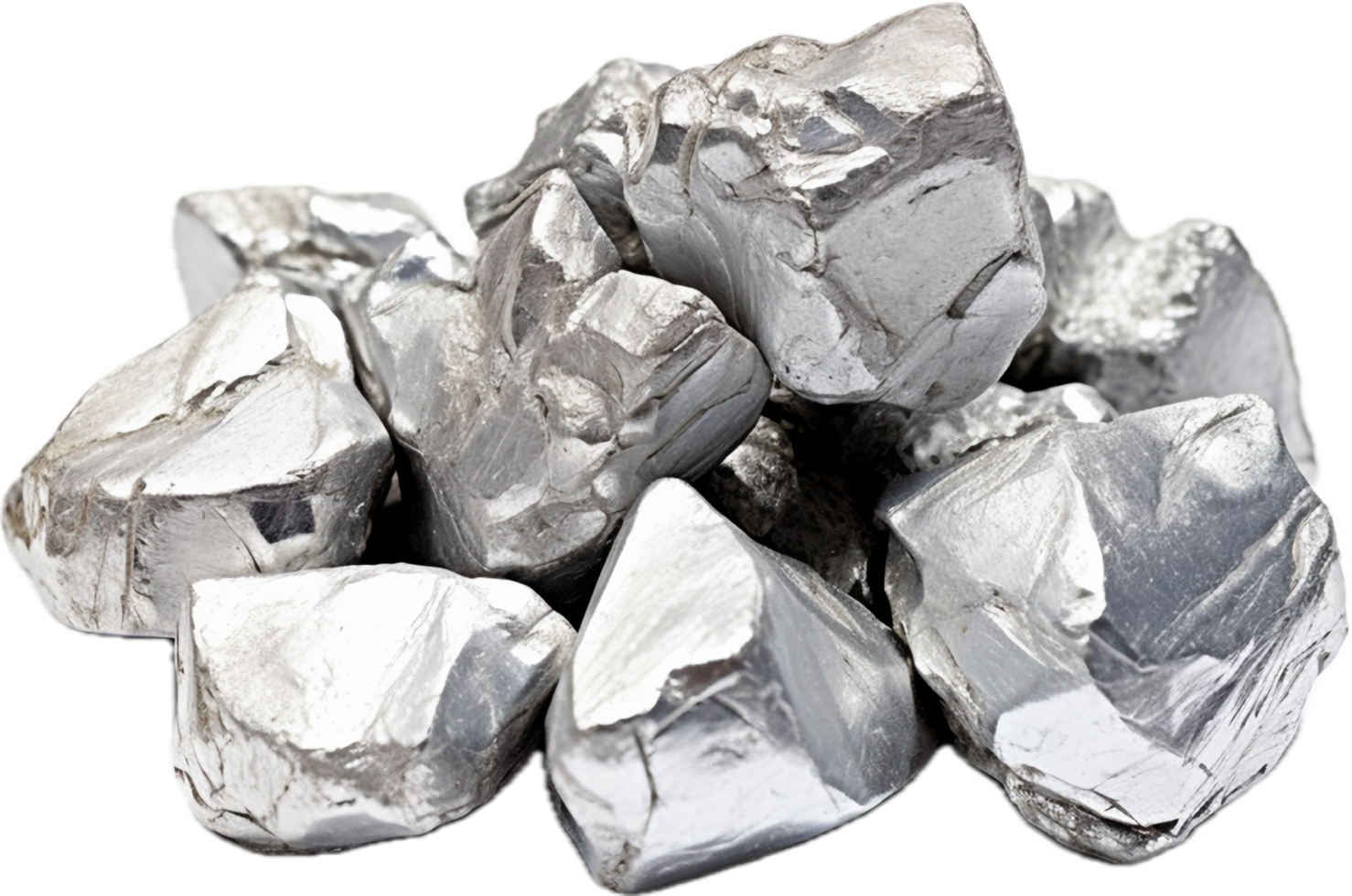 AI generated silver nuggets png