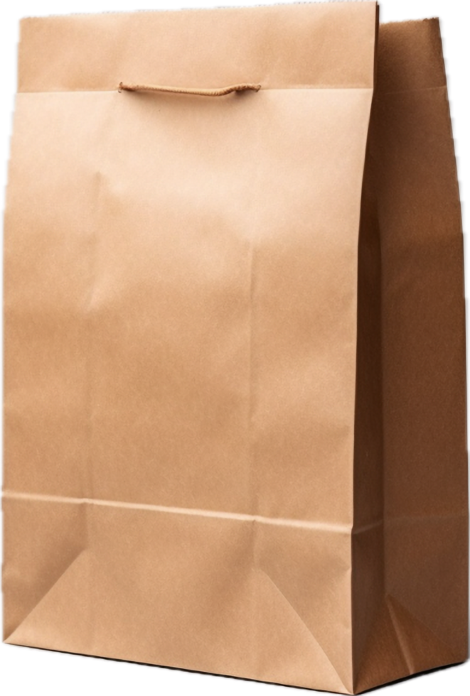 AI generated brown paper lunch bag png