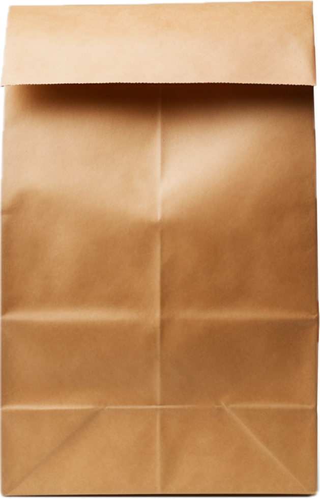 AI generated brown paper lunch bag png