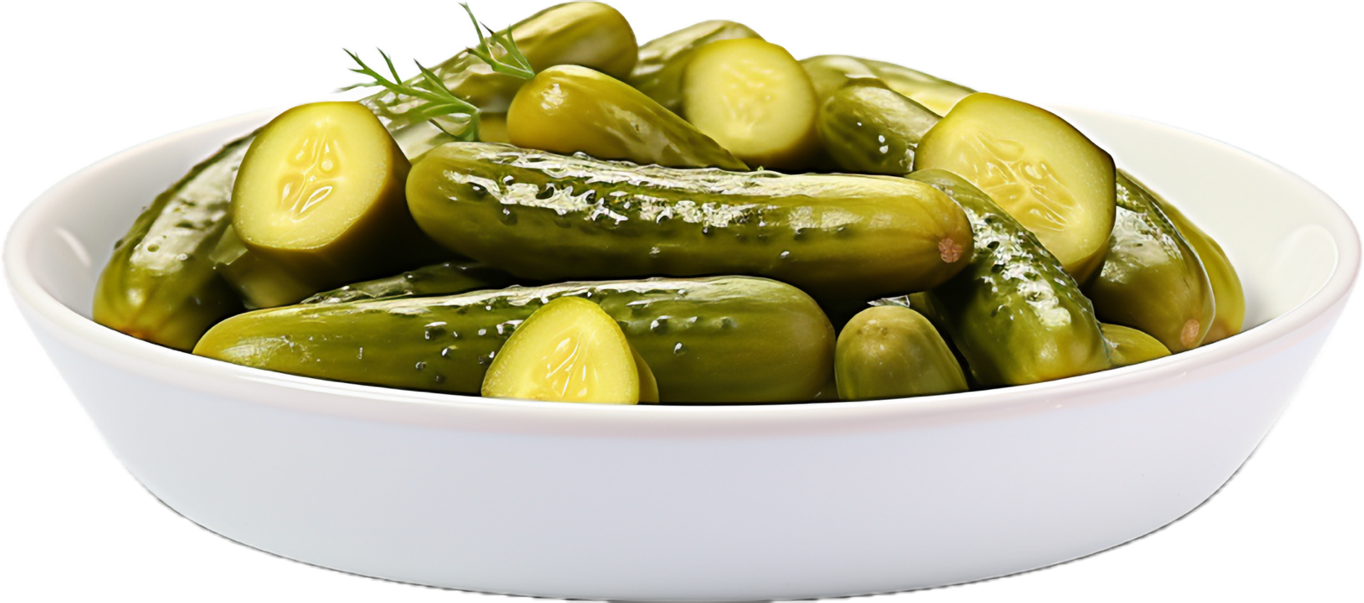 AI generated pickled cucumbers on a plate png