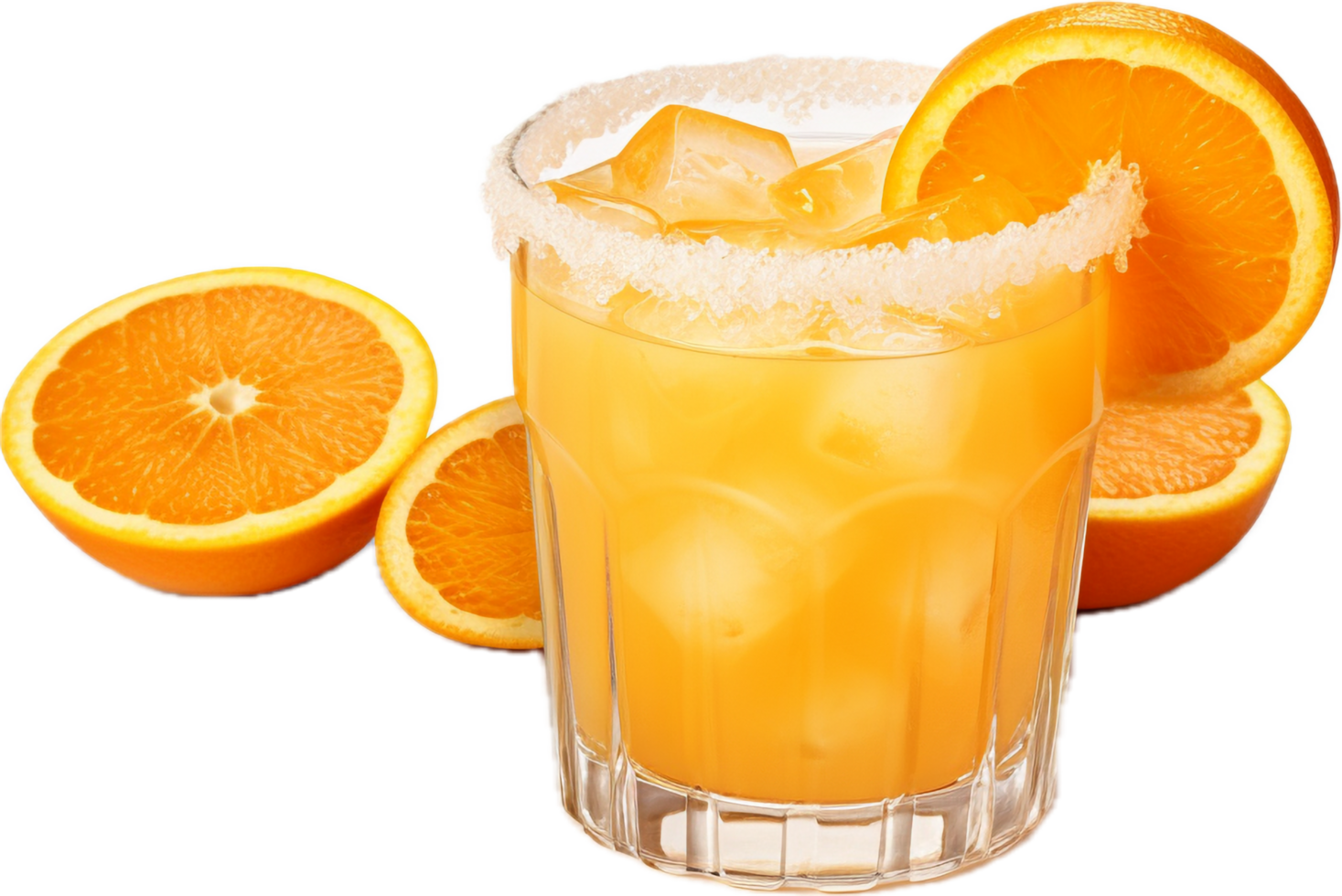 ai generato arancia Margherita cocktail con ghiaccio e fresco arance png