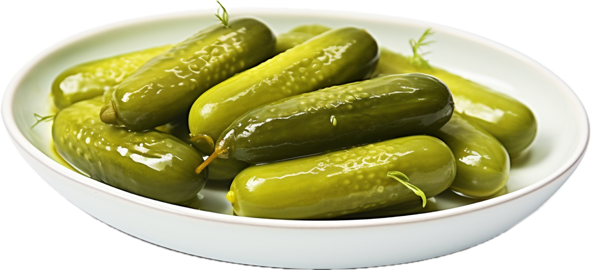 AI generated pickled cucumbers on a plate png