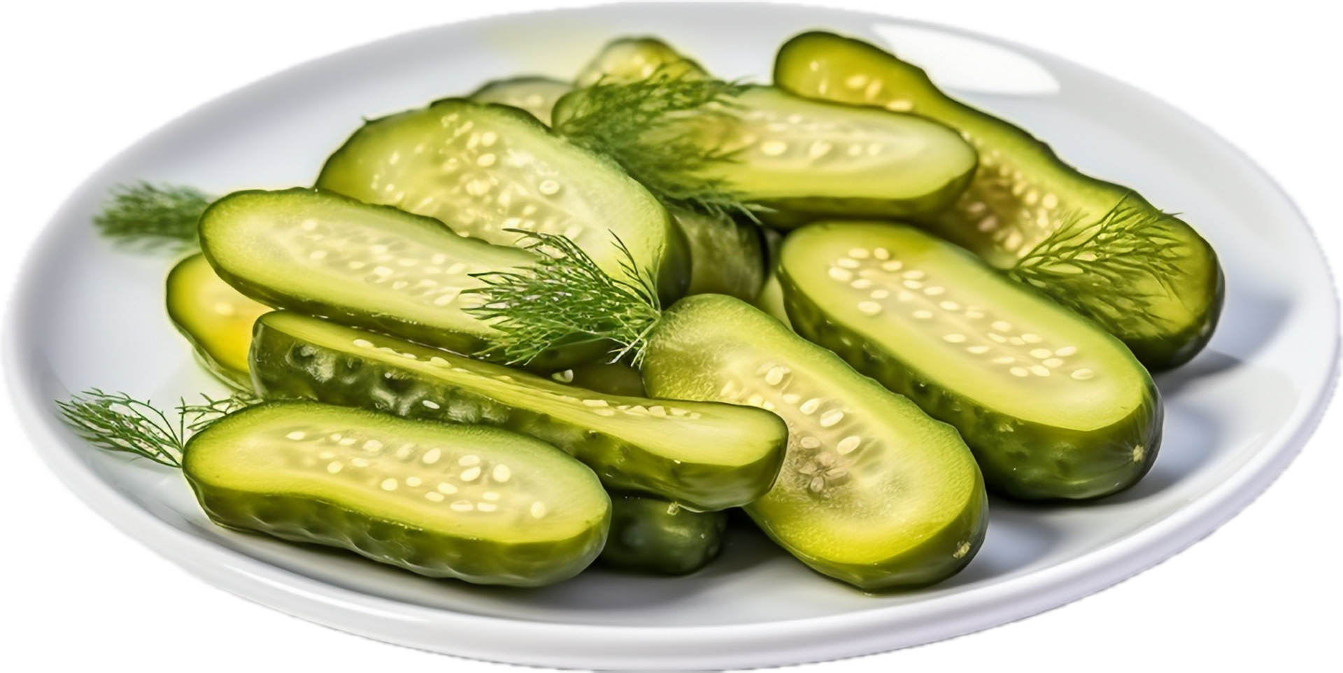 AI generated pickled cucumbers on a plate png 35459852 PNG