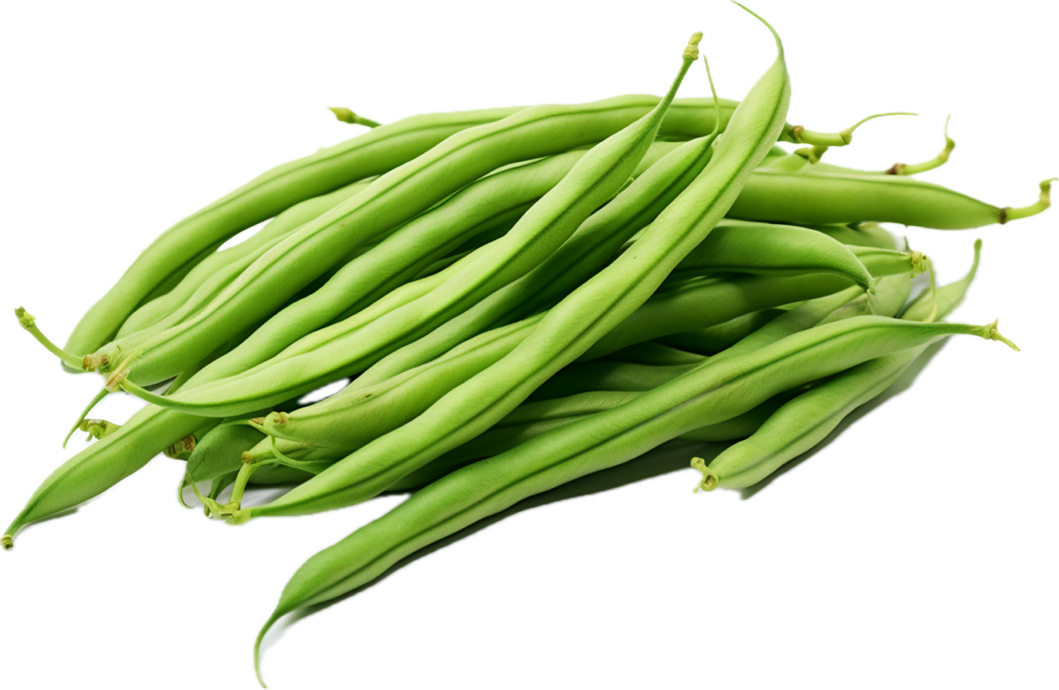 AI generated pile of raw green beans png