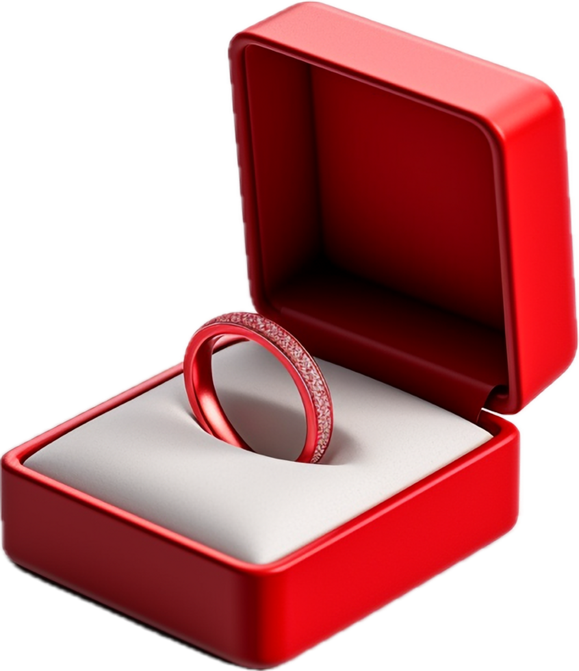 AI generated red ring box png