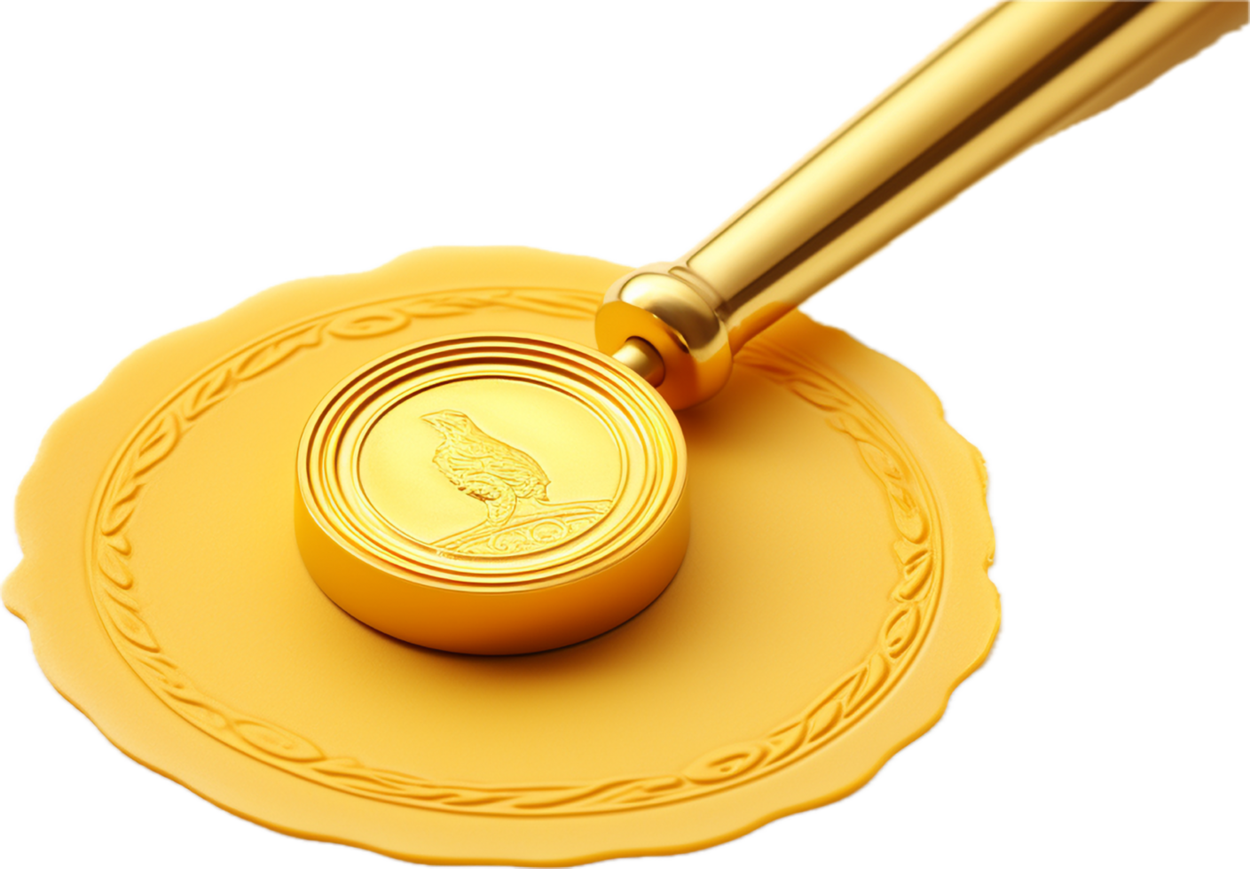 AI generated Gold wax seal png