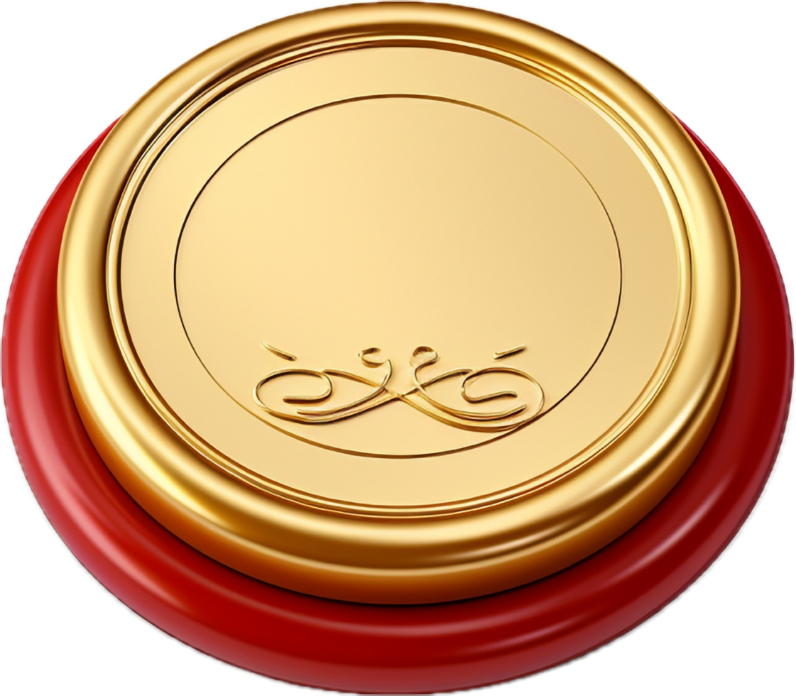 AI generated Gold wax seal png
