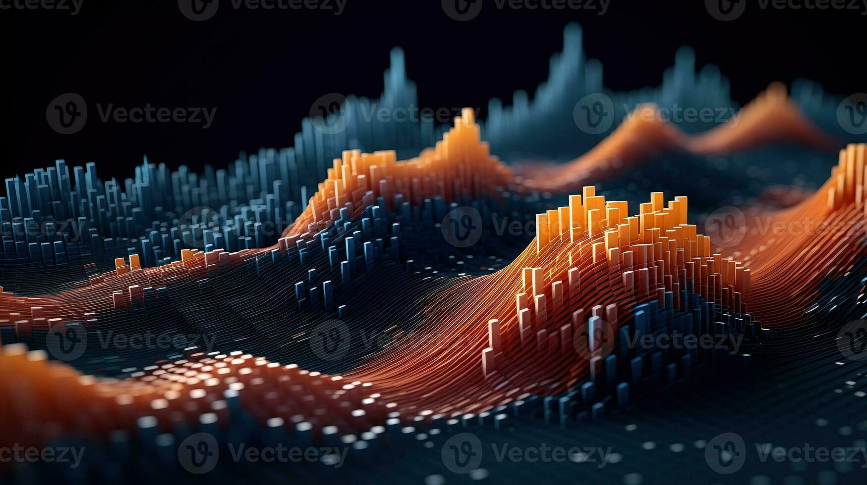 AI generated Generative AI, stock market chart lines, financial graph on technology abstract background represent financial crisis, financial meltdown. Technology concept, trading market concept. photo