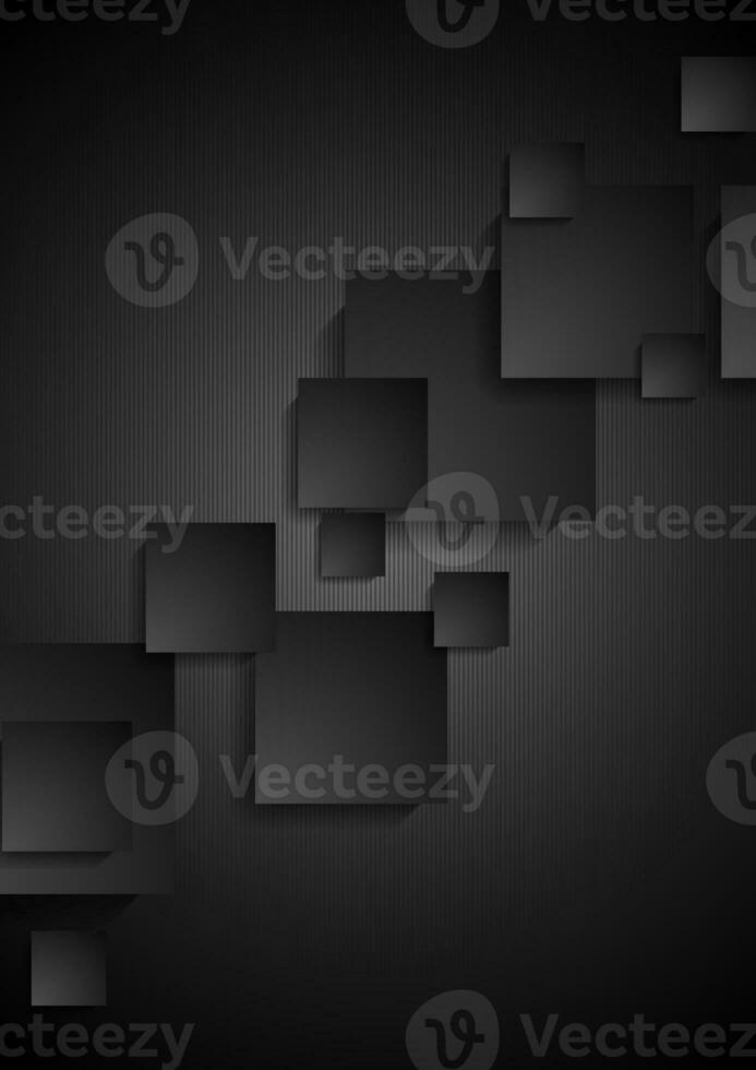 Abstract black tech squares background photo