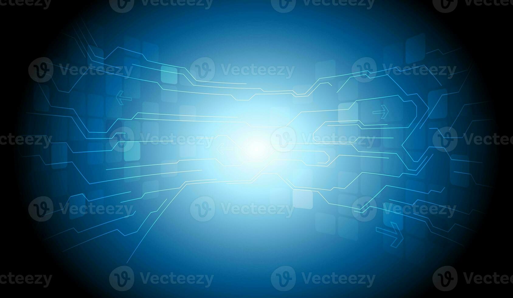 Tech blue background with circuit board design photo