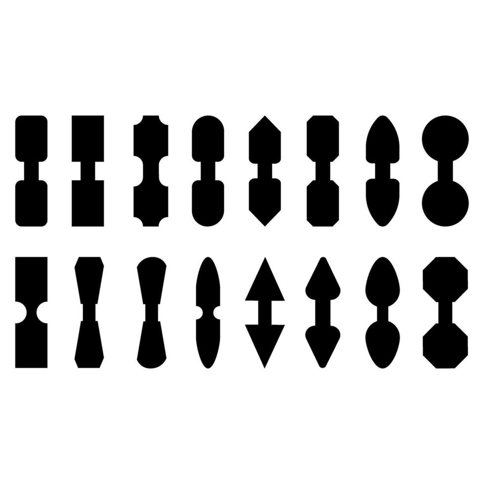 Strap connector tab icon vector set. Bag strap anchors illustration