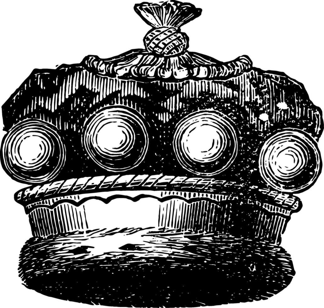 official coronet of a European baron vintage engraving. vector