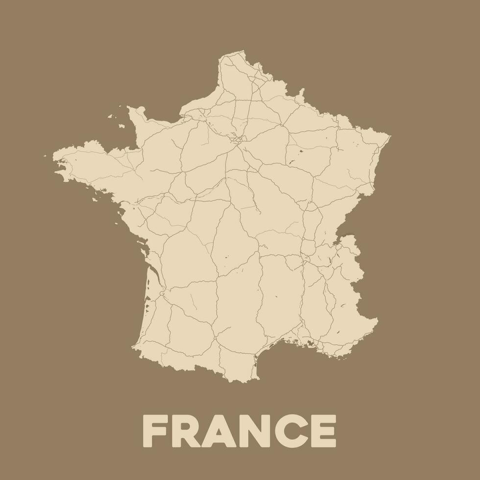 Detailed France Map Design vector