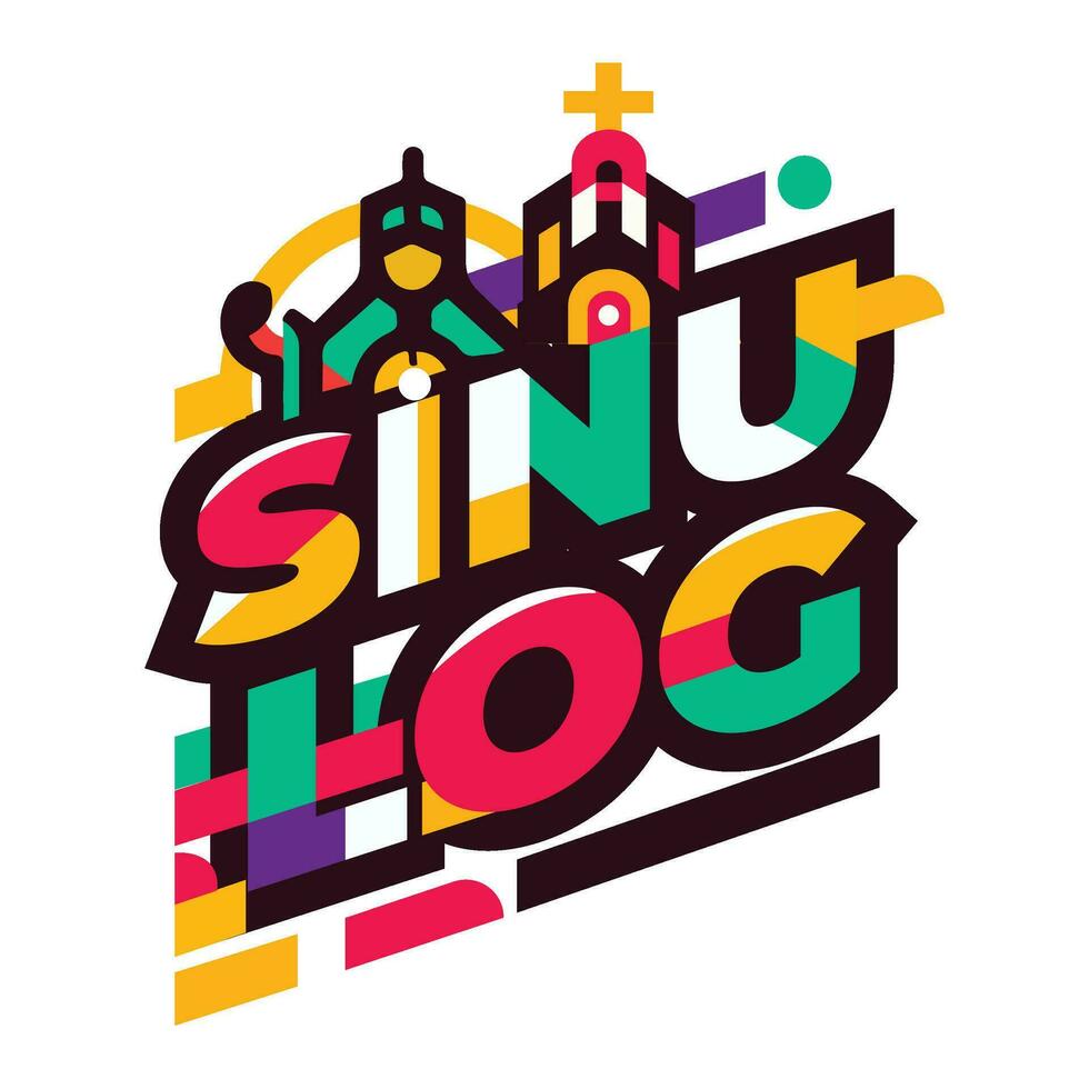 Dynamic Sinulog, Festive Design for Honoring Cebu's Santo Nino vector