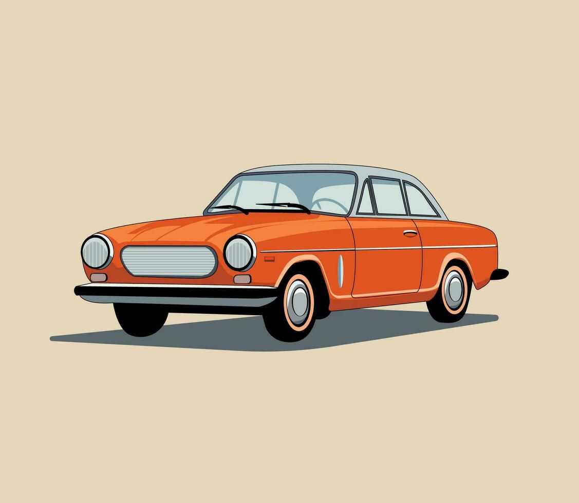 retro coche vector ilustración editable eps