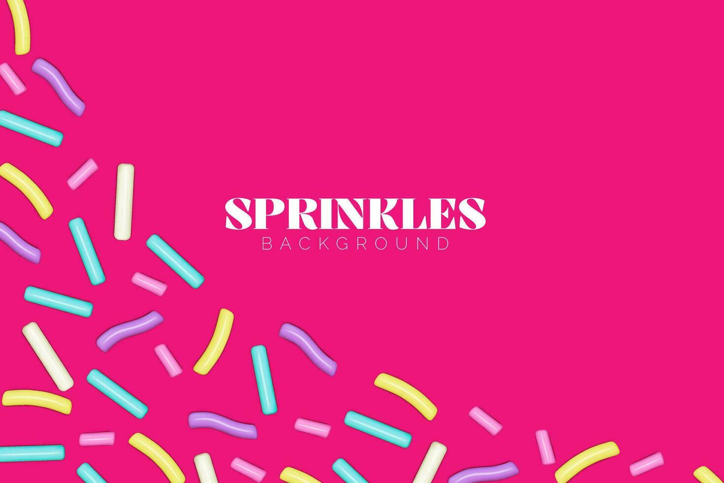 Realistic 3D sprinkles colorful design vector