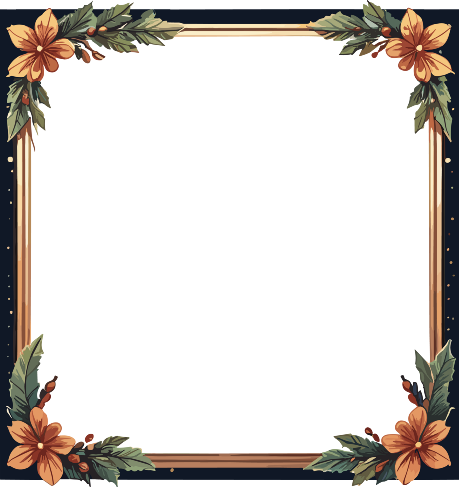 AI generated Christmas Frame Decoration png