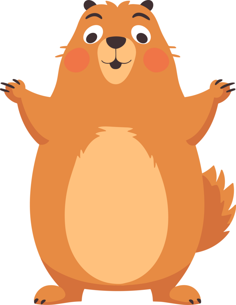 ai gegenereerd schattig dier tekenfilm karakter groundhog vlak stijl . png