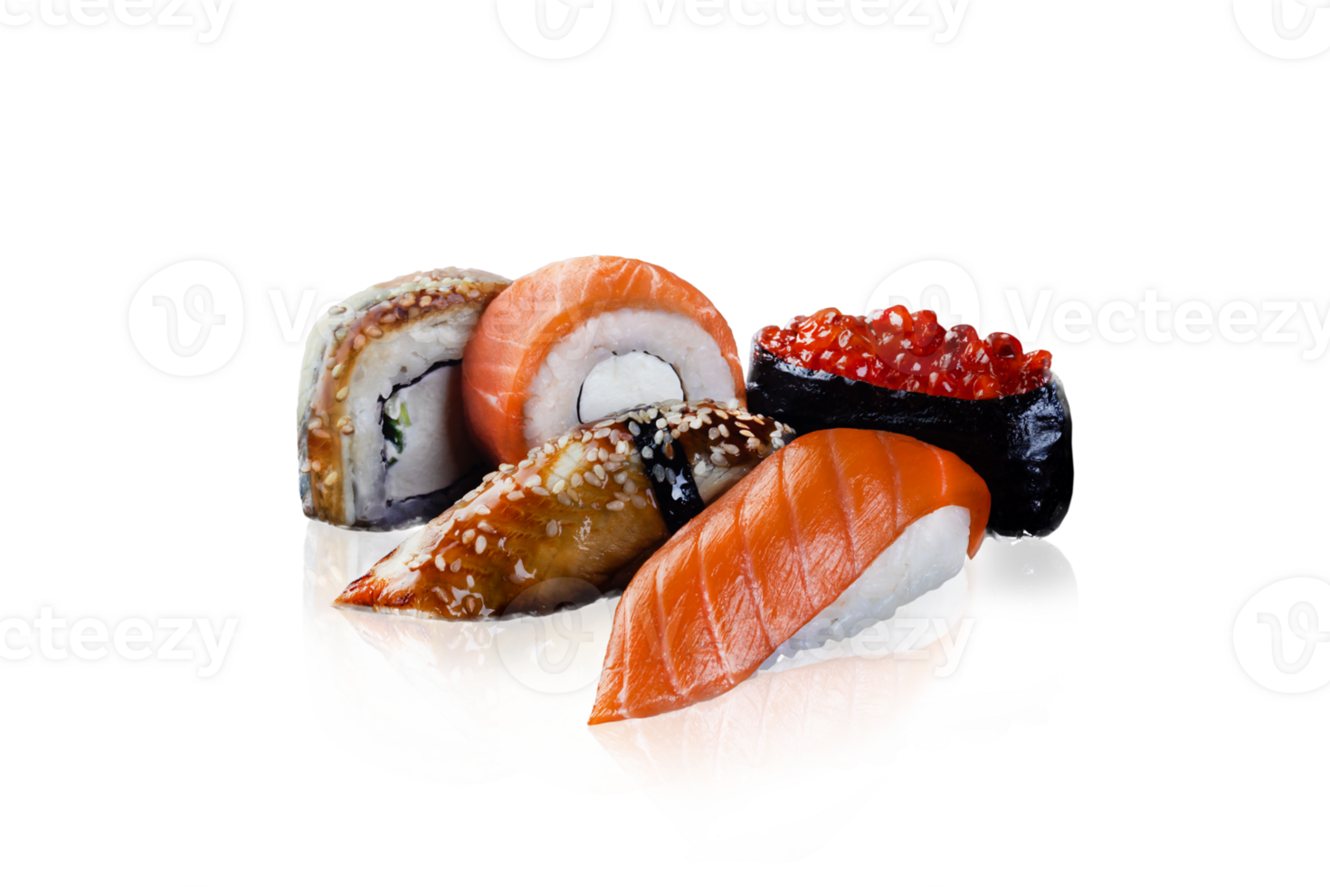 Sushi conjunto en png transparente antecedentes nigiri Sushi