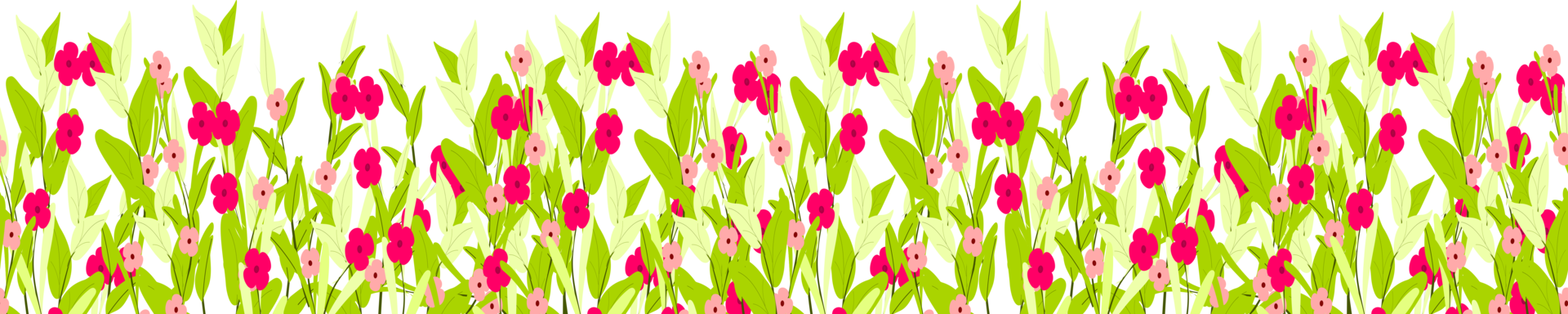 Cute Floral Border Clipart. Botanical Flower and Leaf Frame png