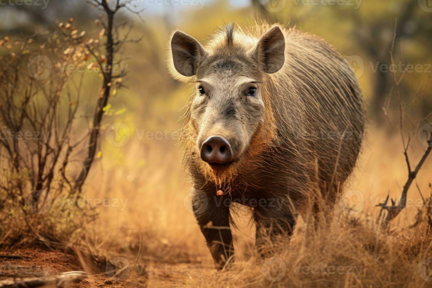 AI generated Common warthog in the national Park photo