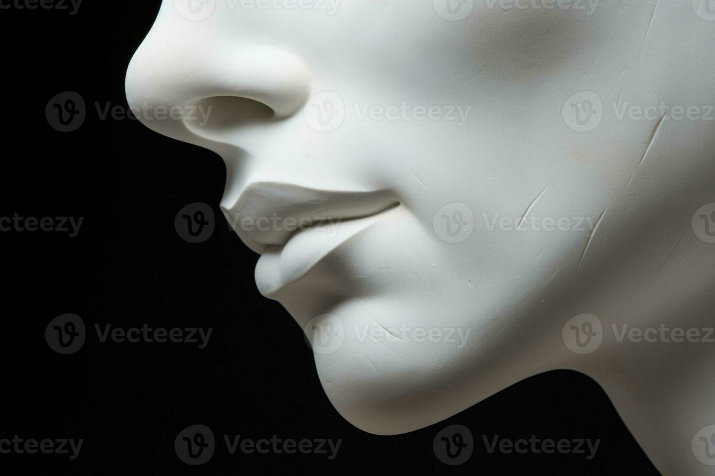 AI generated Plaster cast of a human face photo