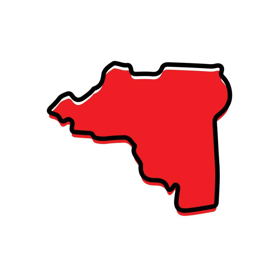 Moyen-Cavally department of Cote d'Ivoire map design vector