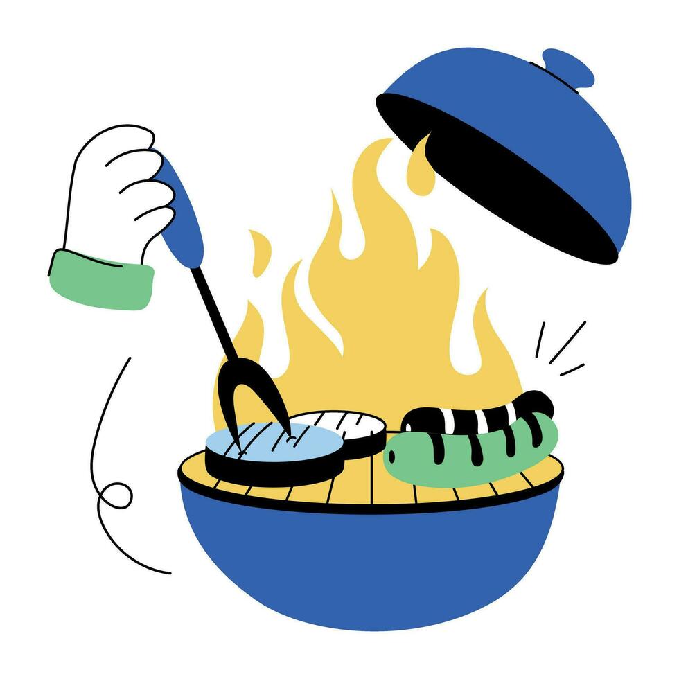 Trendy Grill Party vector