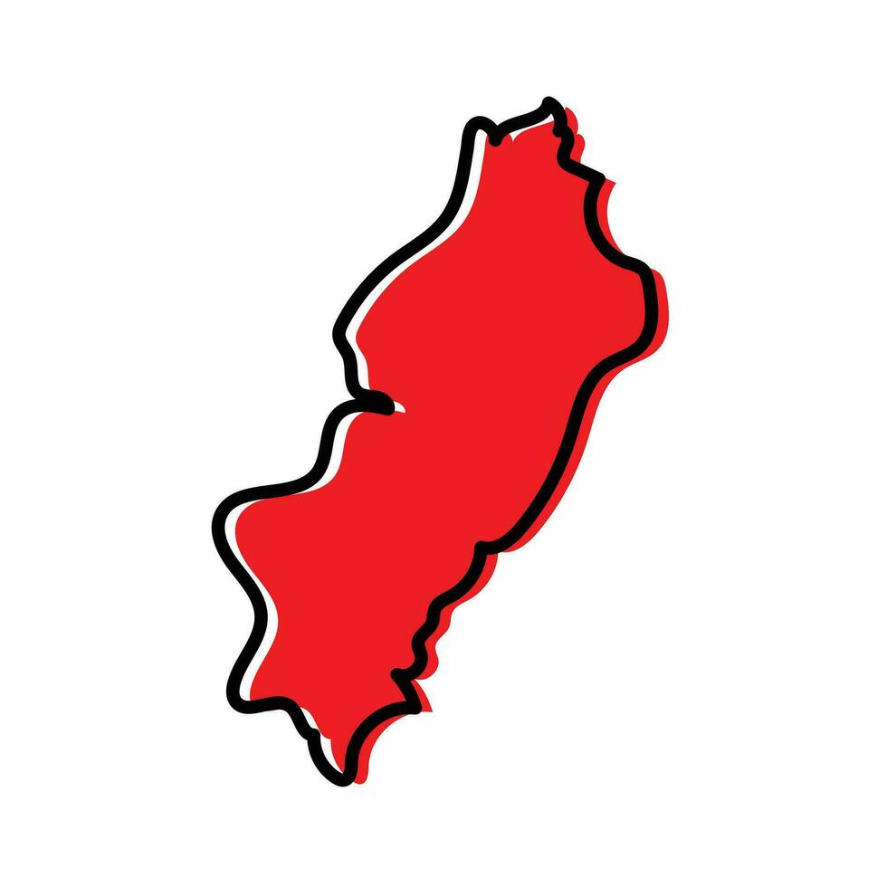 Manabi state map in red color vector. vector