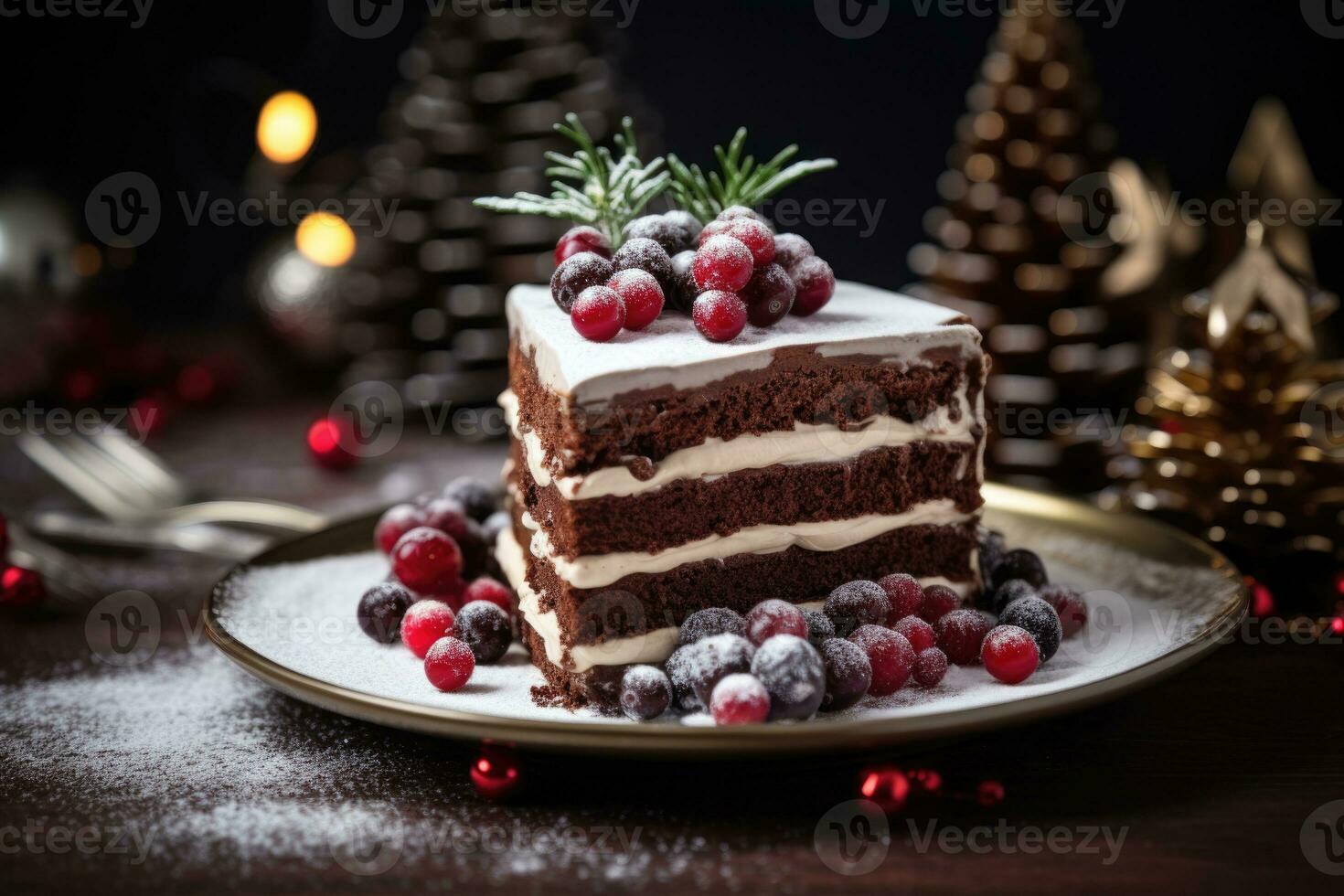 AI generated Christmas Layered Berry Pie photo