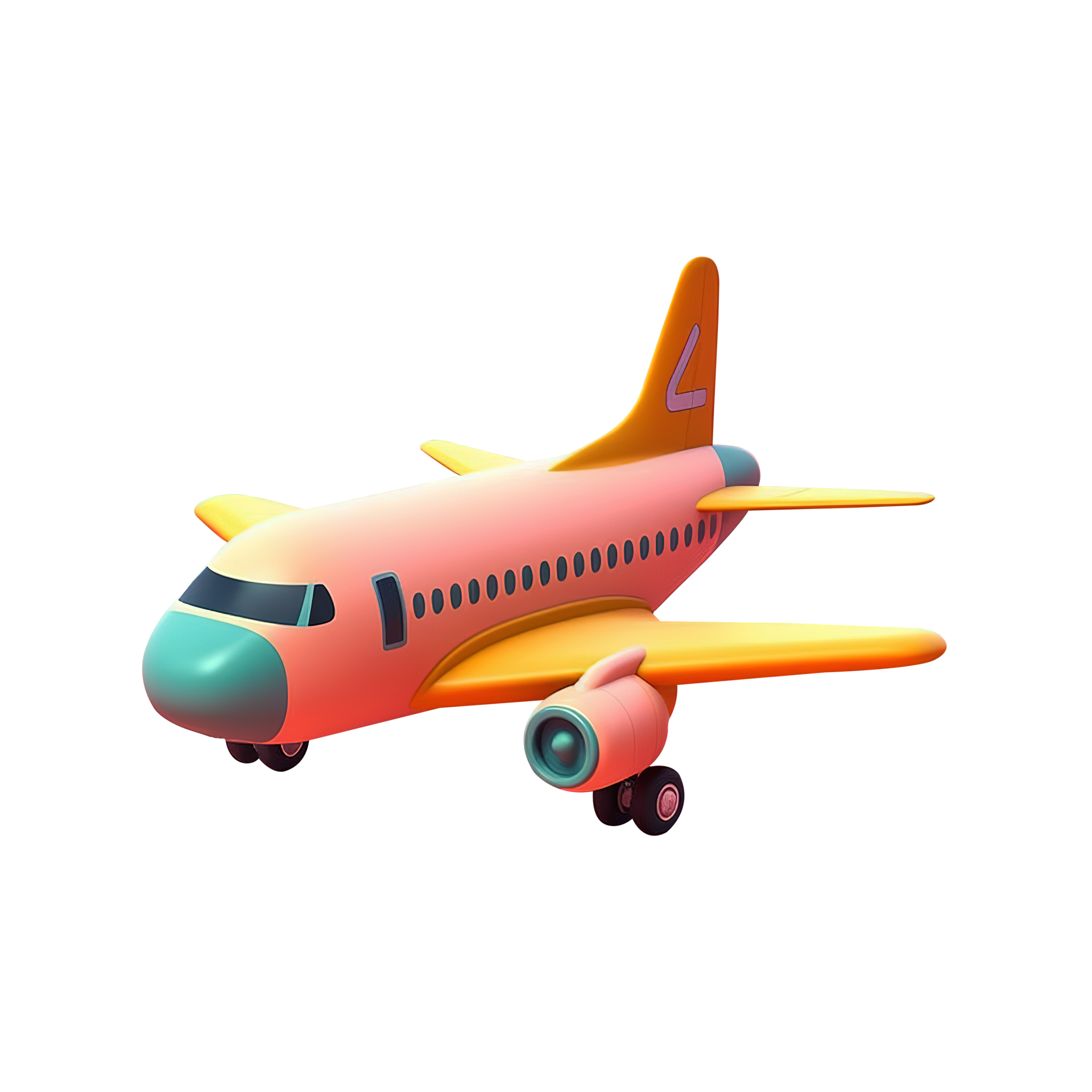 AI generated Cute Airplane 3d icon on transparent background 35461199 PNG