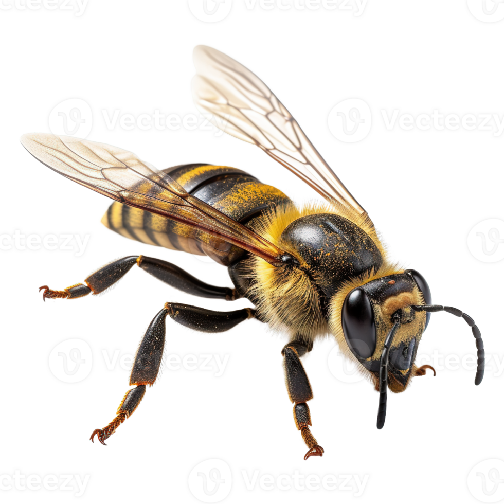 ai generado miel abeja en transparente antecedentes png