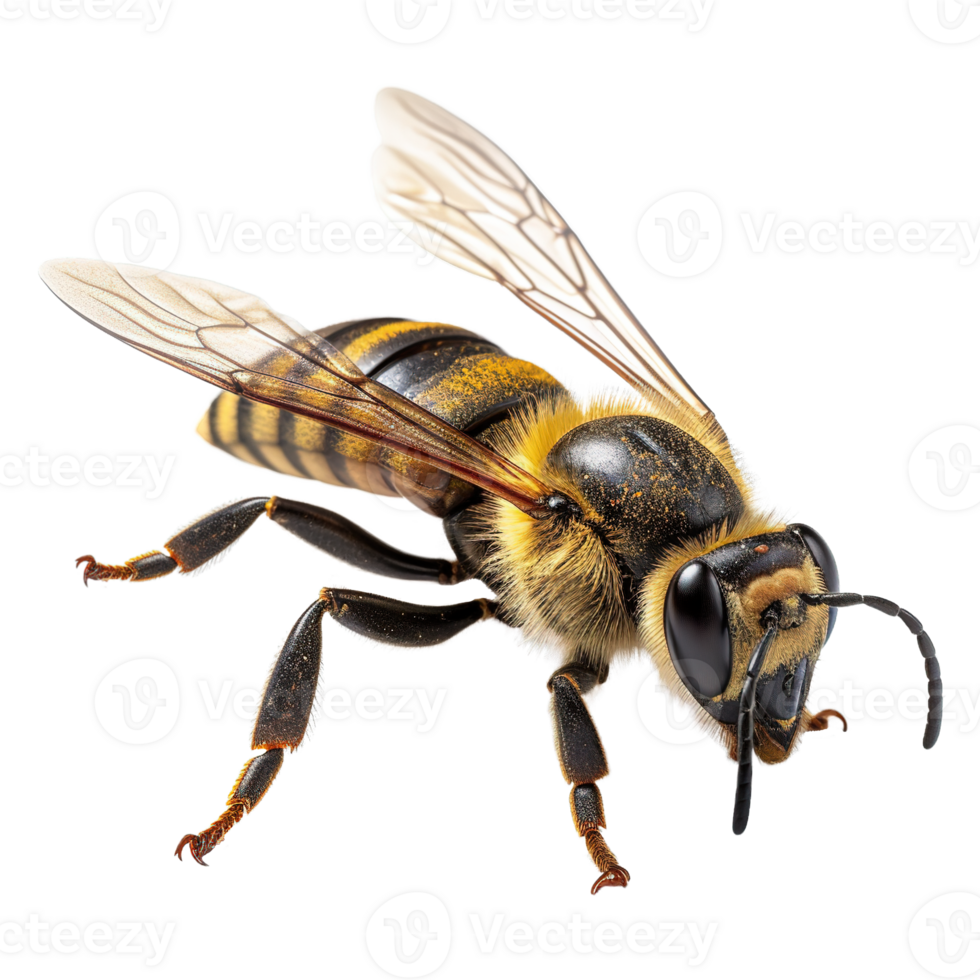 AI generated Honey bee on transparent background png