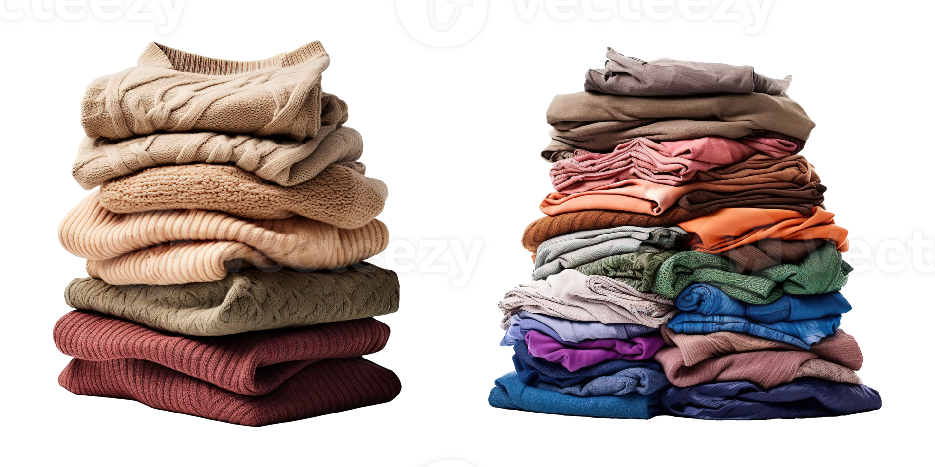 AI generated Stack of colorful clothes on transparent background png