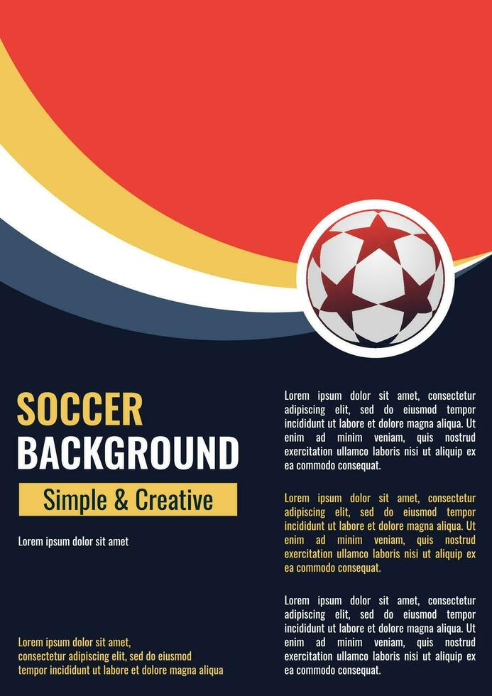 Soccer football design background for poster, flyer, banner and brochure design background, Soccer ball vector illustration