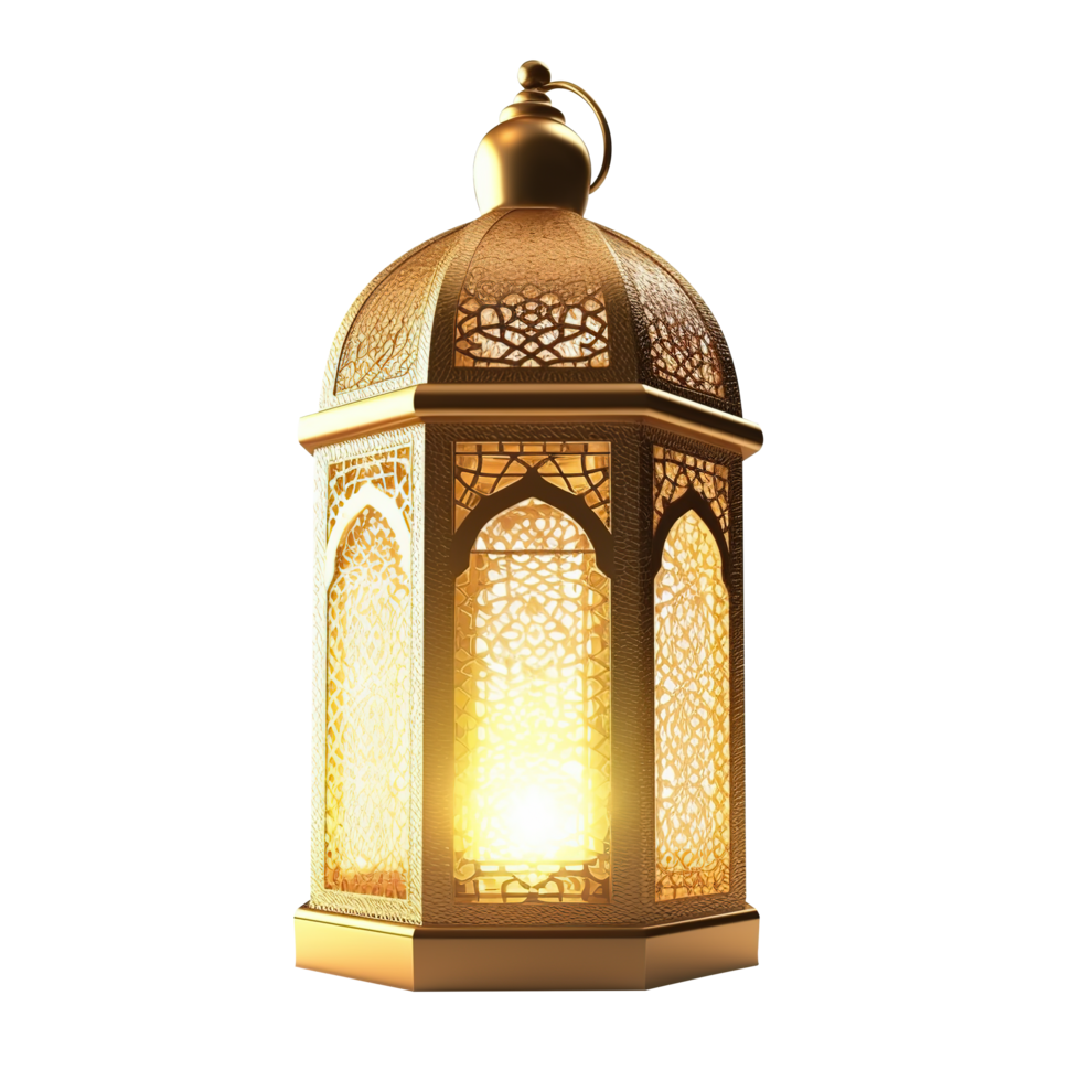 AI generated Ramadan Arabic lantern on transparent background png