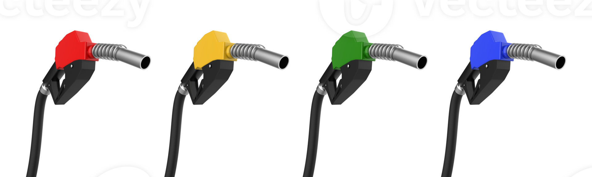 AI generated 3D render of Gasoline fuel pump nozzle isolated on transparent background PNG