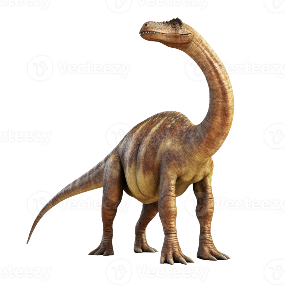 ai generiert Diplodocus, Brontosaurus Dinosaurier auf transparent Hintergrund png