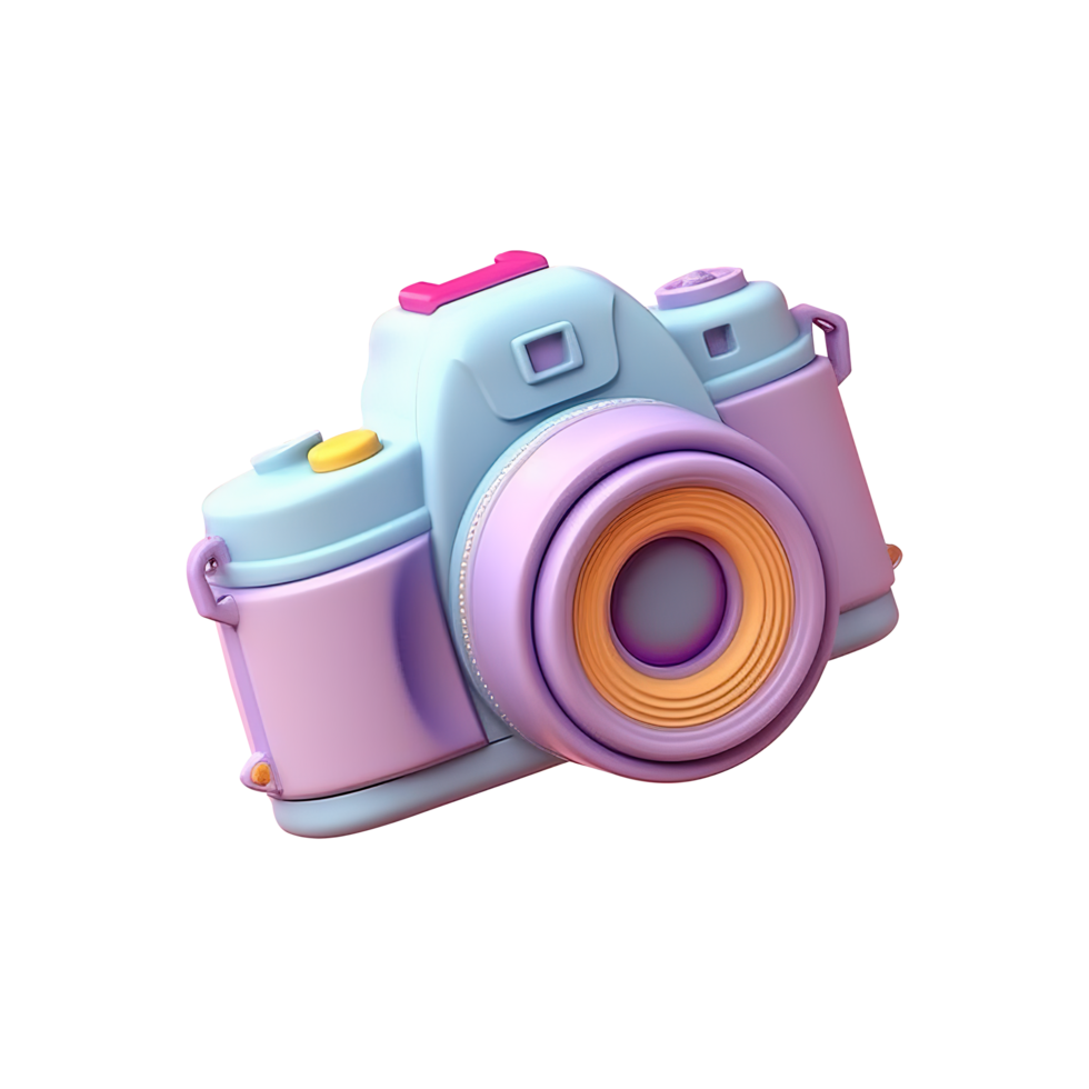 AI generated Camera 3D icon on transparent background png