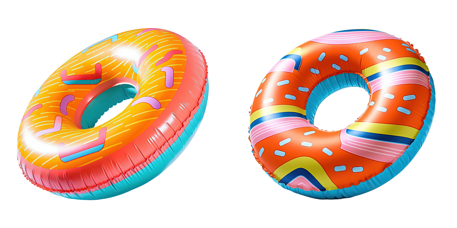 AI generated inflatable swimming ring in transparent background