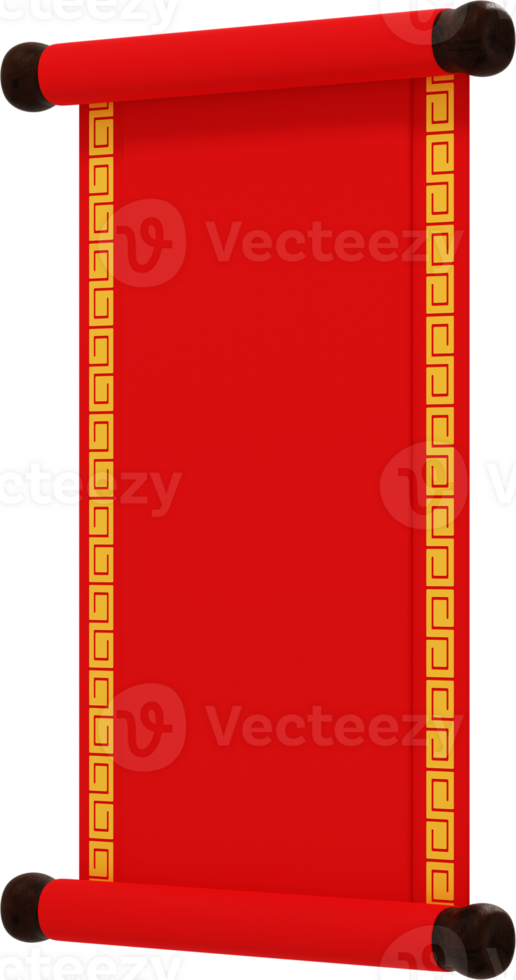 3d render chinese new year scroll png
