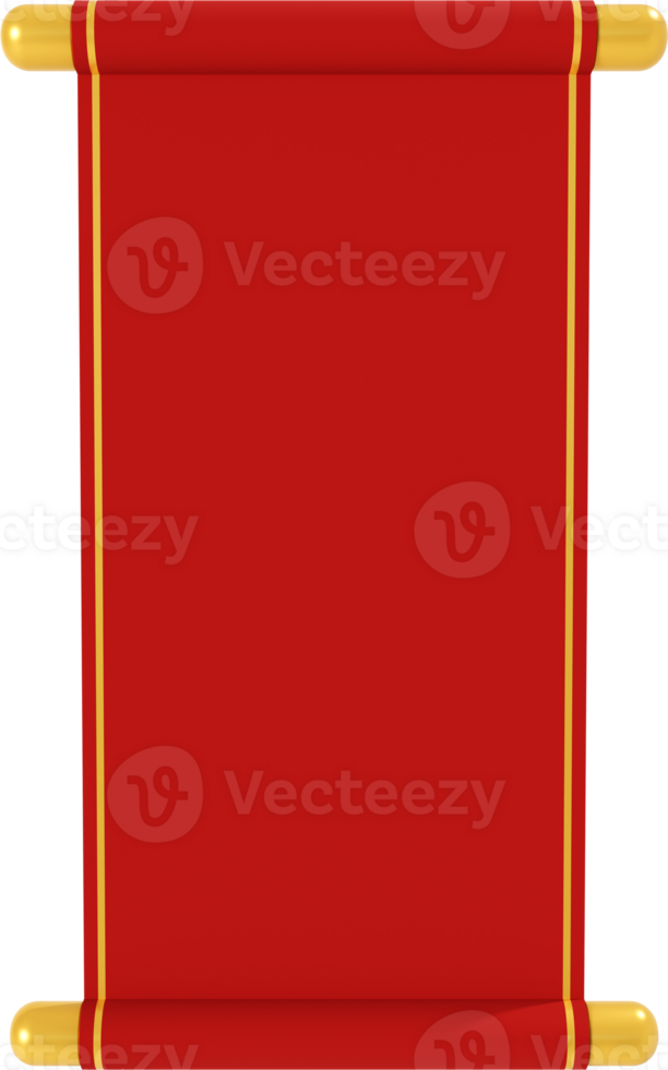 3d render chinese new year scroll png