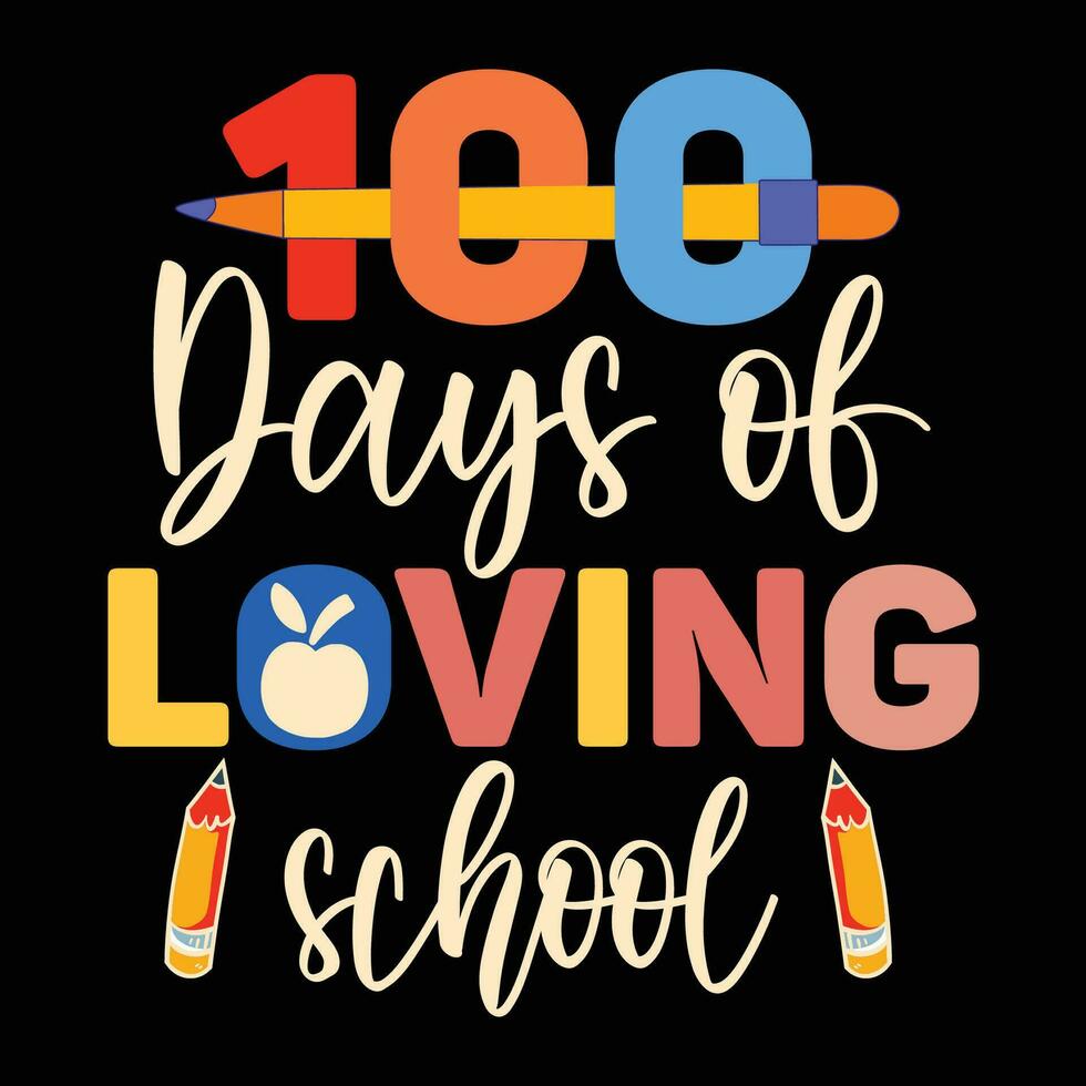100 dias de colegio camiseta diseño y haz vector