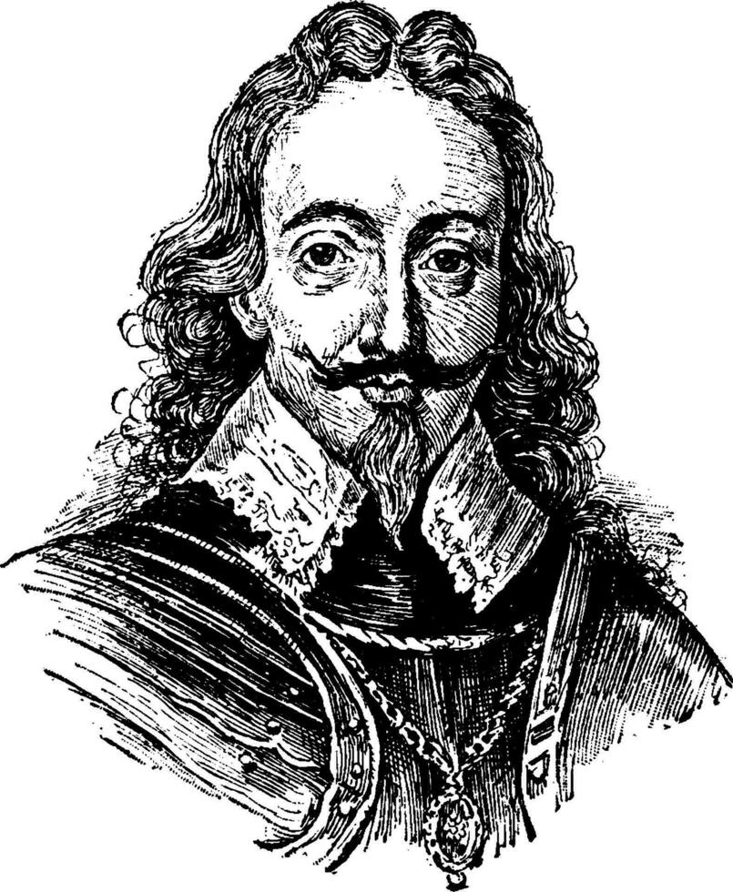 Charles I, vintage illustration vector