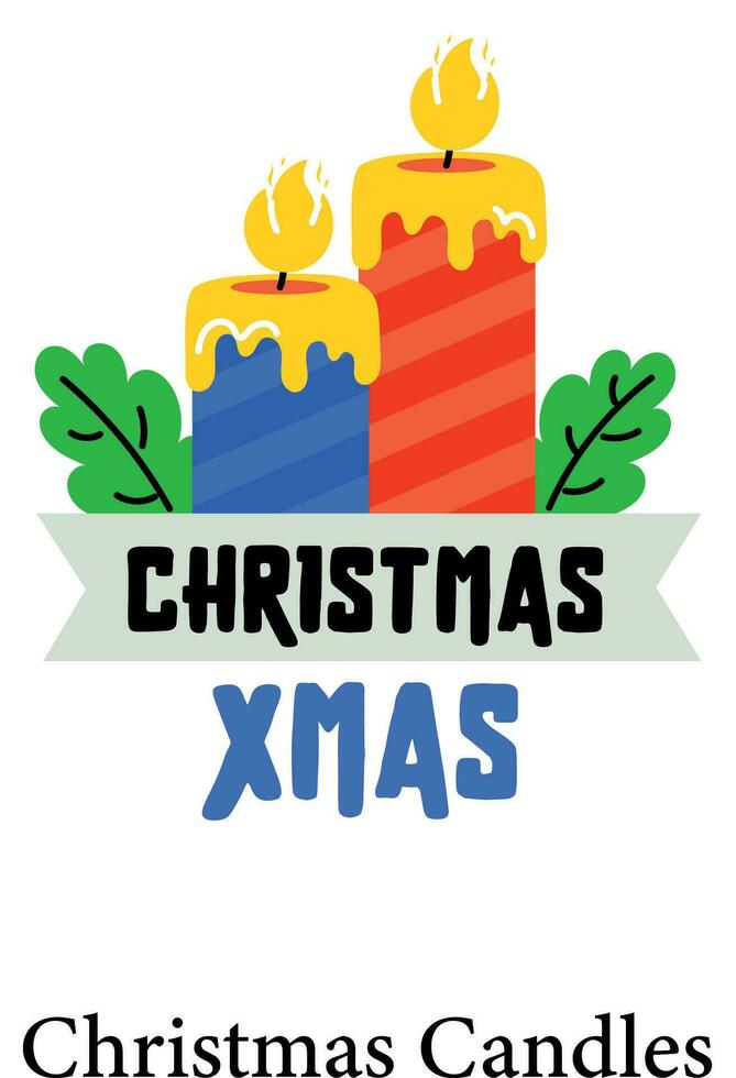 Trendy Christmas Candles vector