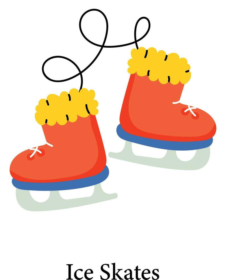 Trendy Ice Skates vector