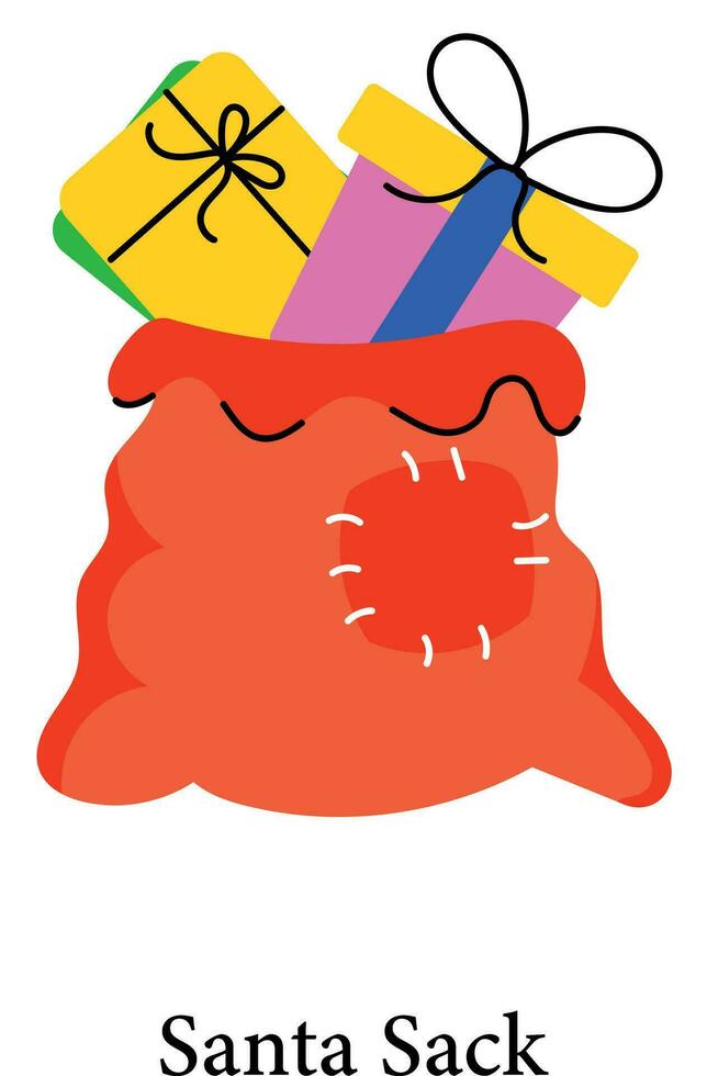 Trendy Santa Sack vector