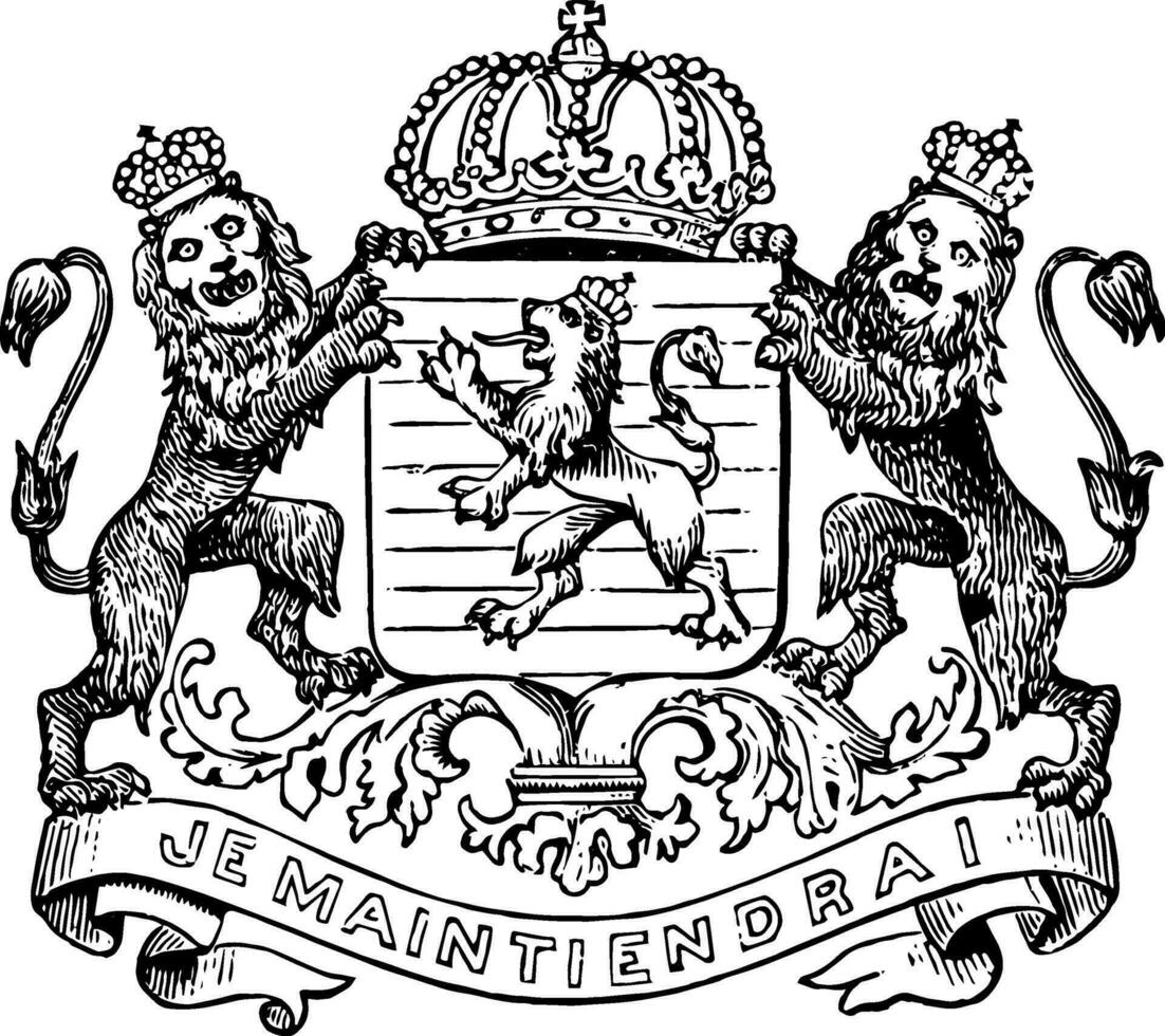 Coat of Arms, Netherlands, vintage illustration vector