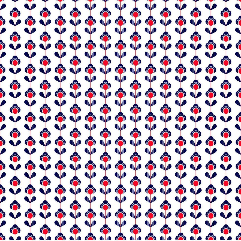 colorful flower seamless pattern illustration. Children style floral doodle background, funny basic nature shapes wallpaper. vector