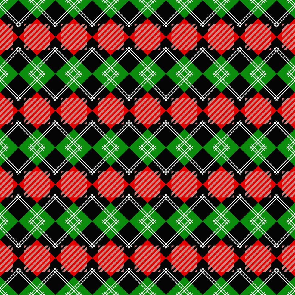 Green,White and Red tartan plaid Scottish seamless pattern.Texture from plaid, tablecloths, clothes, shirts, dresses, paper, bedding, blankets and other textile products. Christmas concept. vector